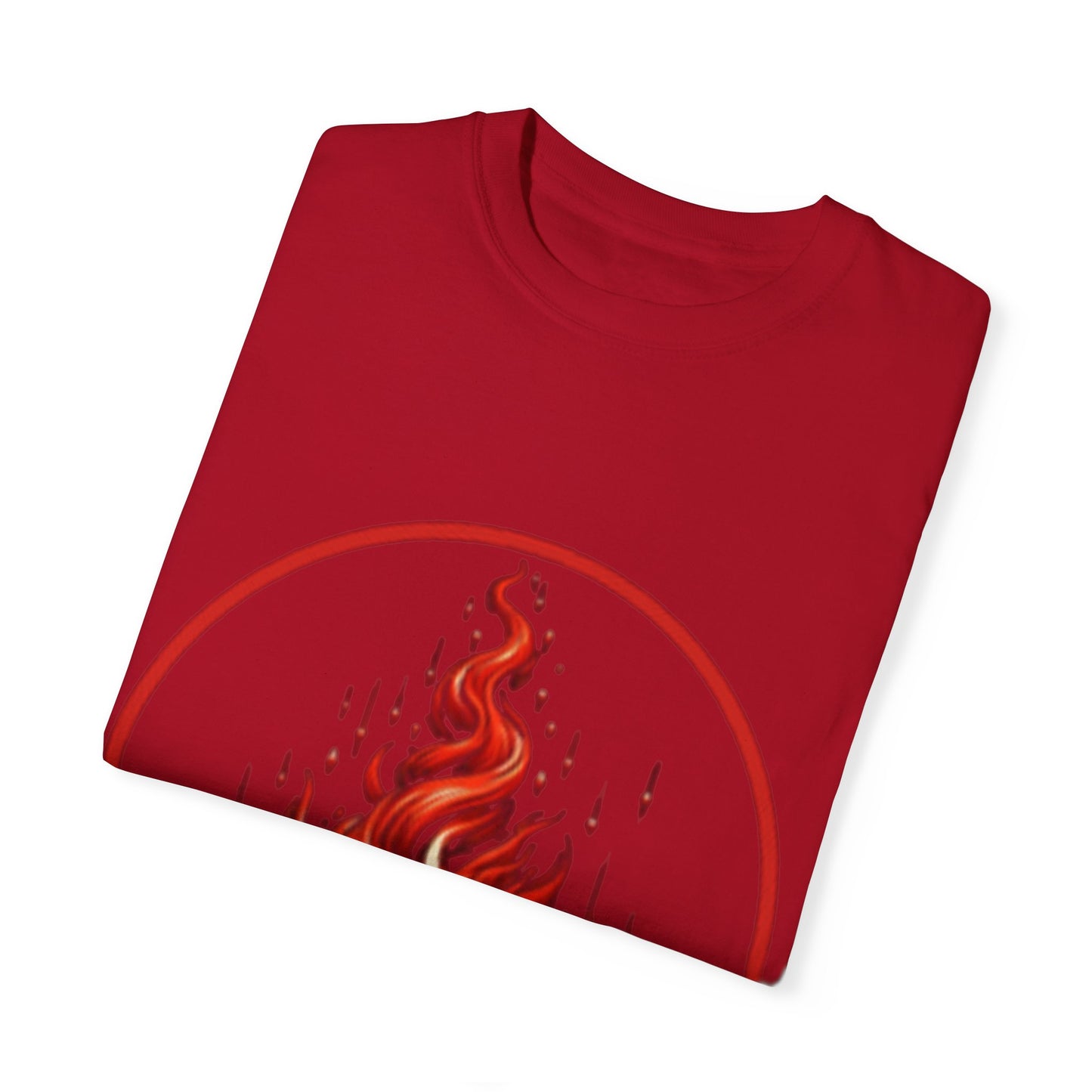 Unisex Garment-Dyed T-Shirt - 'Candles' Fire Design for Cozy Vibes
