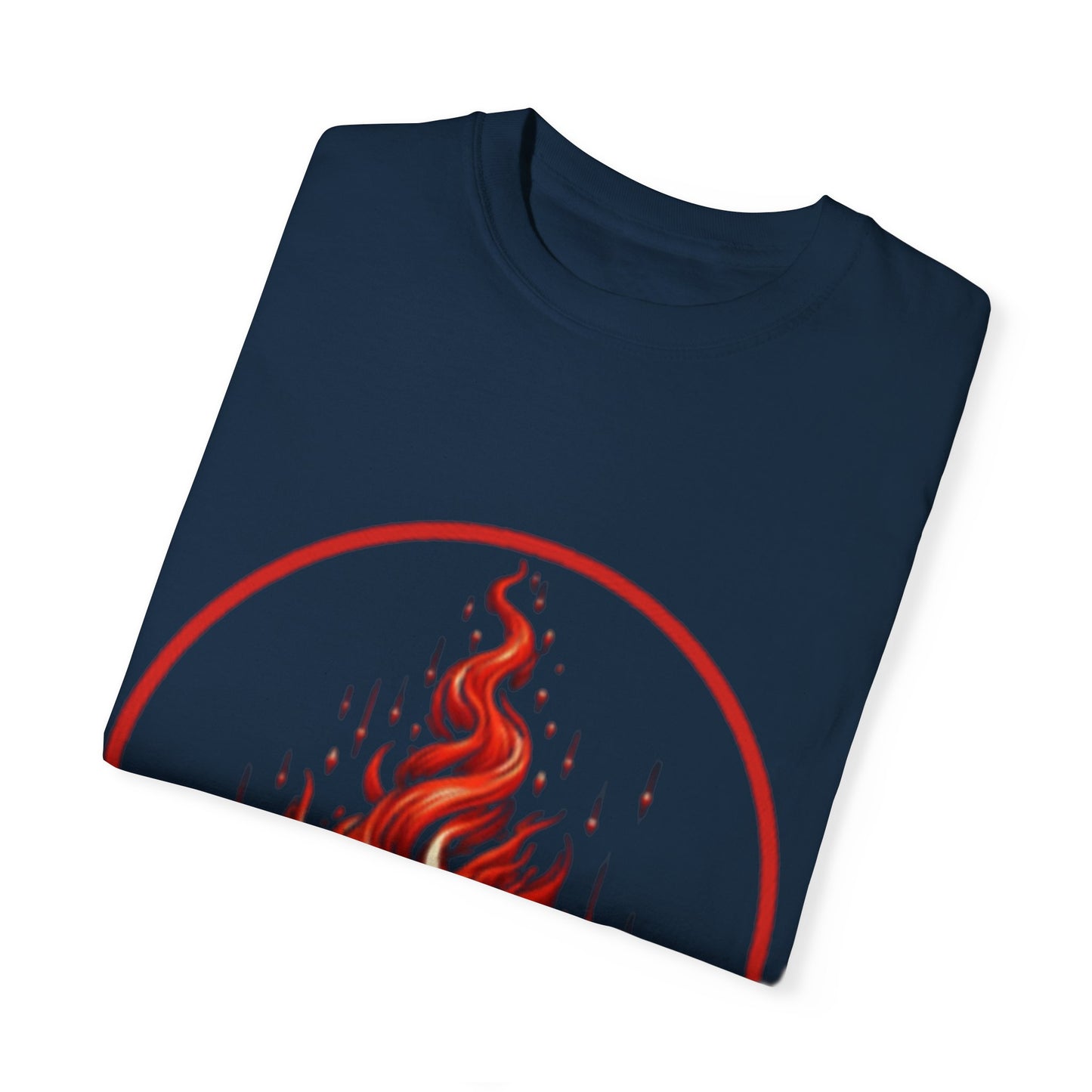 Unisex Garment-Dyed T-Shirt - 'Candles' Fire Design for Cozy Vibes
