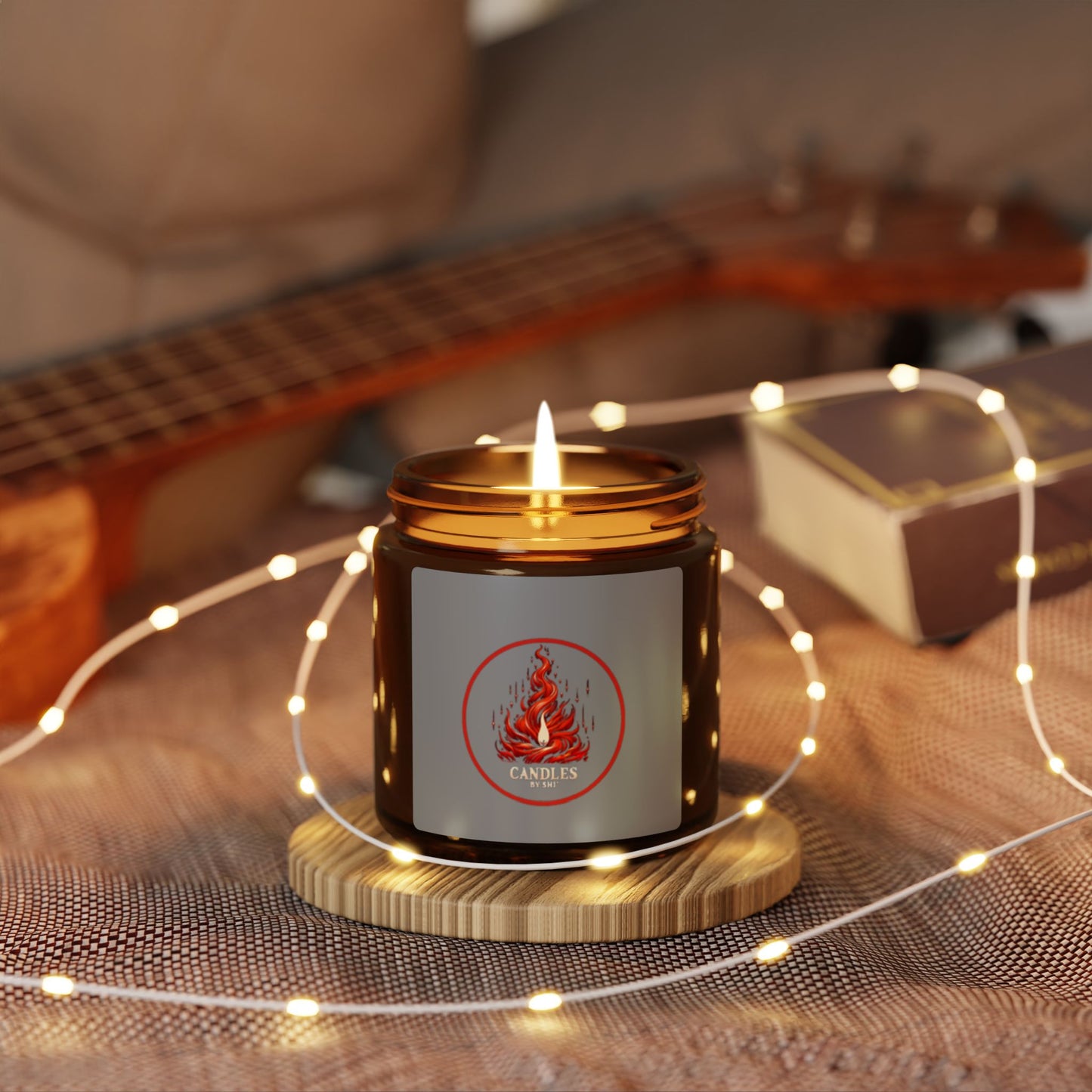 Candlelit Comfort: Scented Soy Candle in Amber Jar