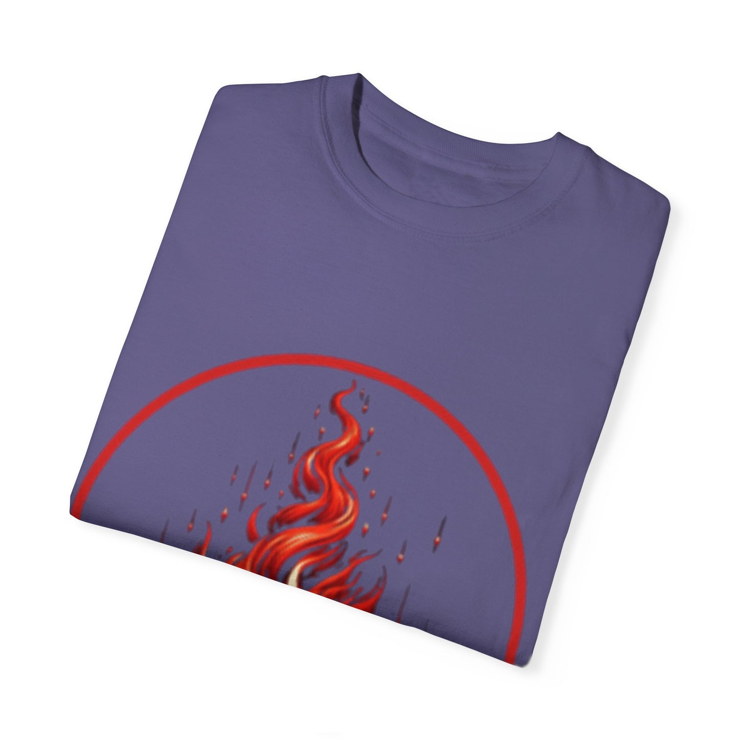 Unisex Garment-Dyed T-Shirt - 'Candles' Fire Design for Cozy Vibes