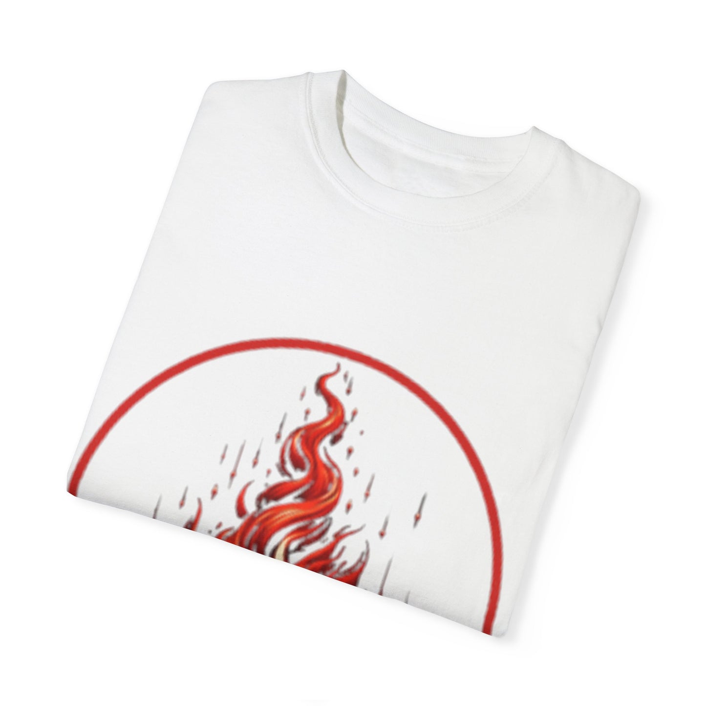 Unisex Garment-Dyed T-Shirt - 'Candles' Fire Design for Cozy Vibes