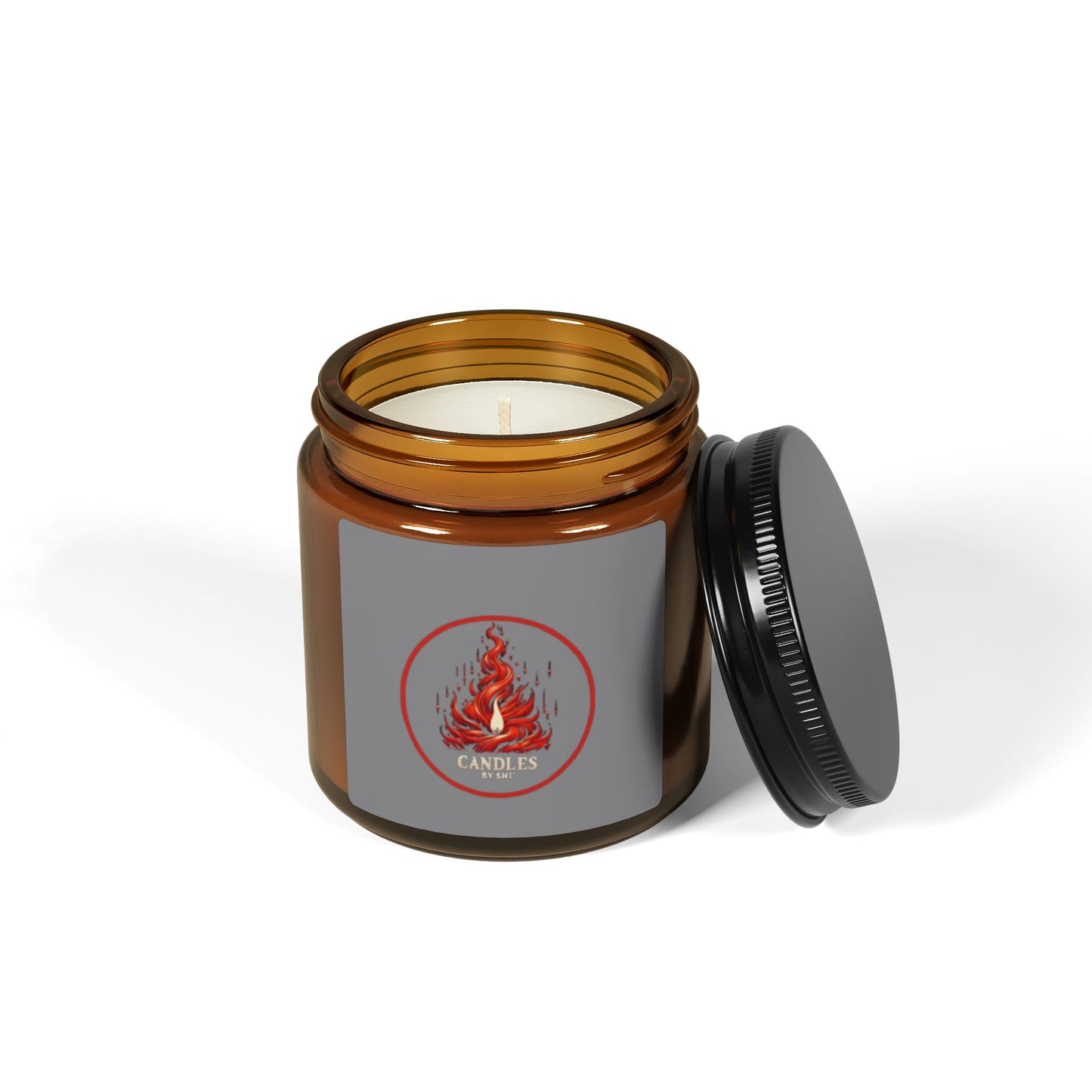 Candlelit Comfort: Scented Soy Candle in Amber Jar