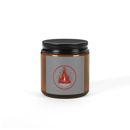 Candlelit Comfort: Scented Soy Candle in Amber Jar