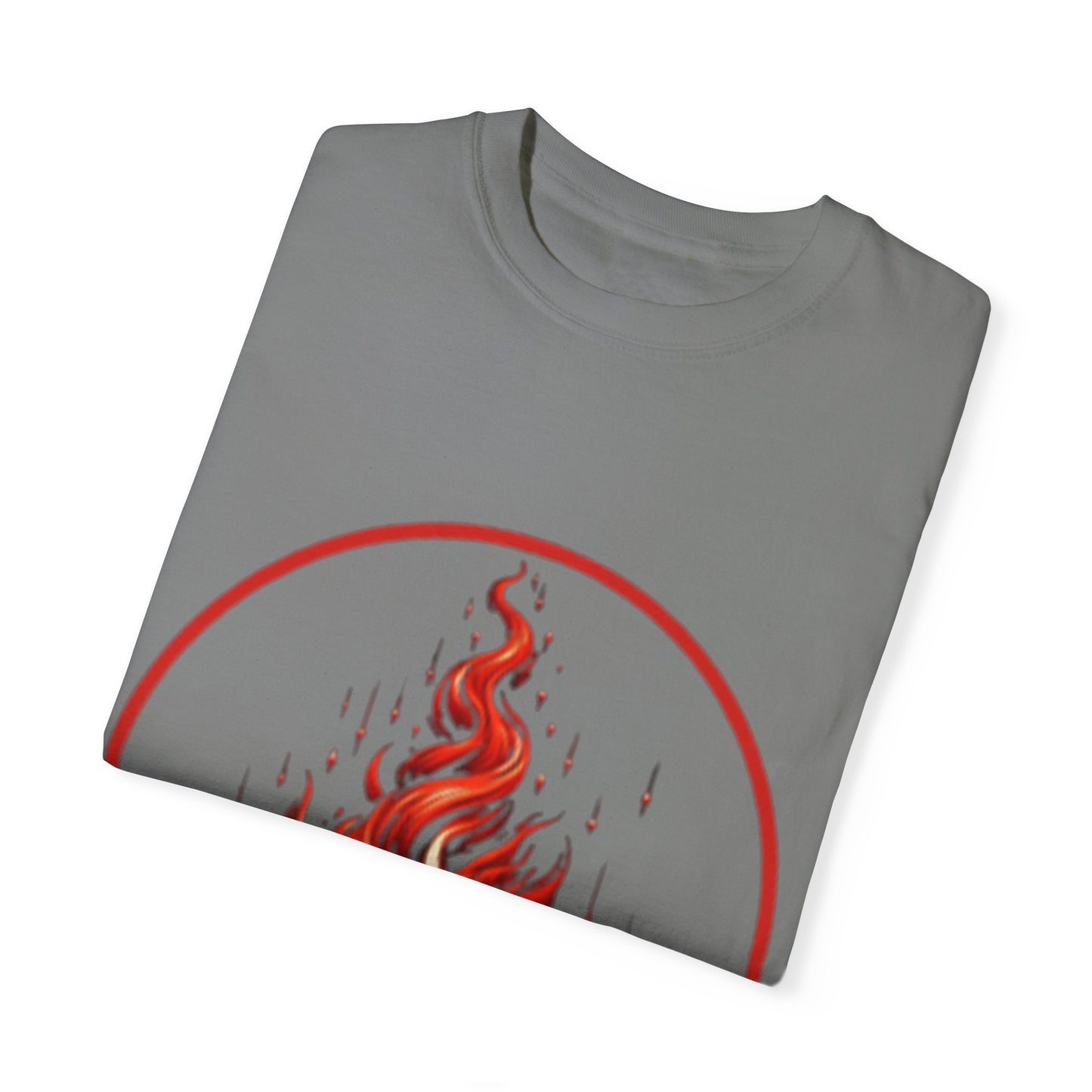 Unisex Garment-Dyed T-Shirt - 'Candles' Fire Design for Cozy Vibes