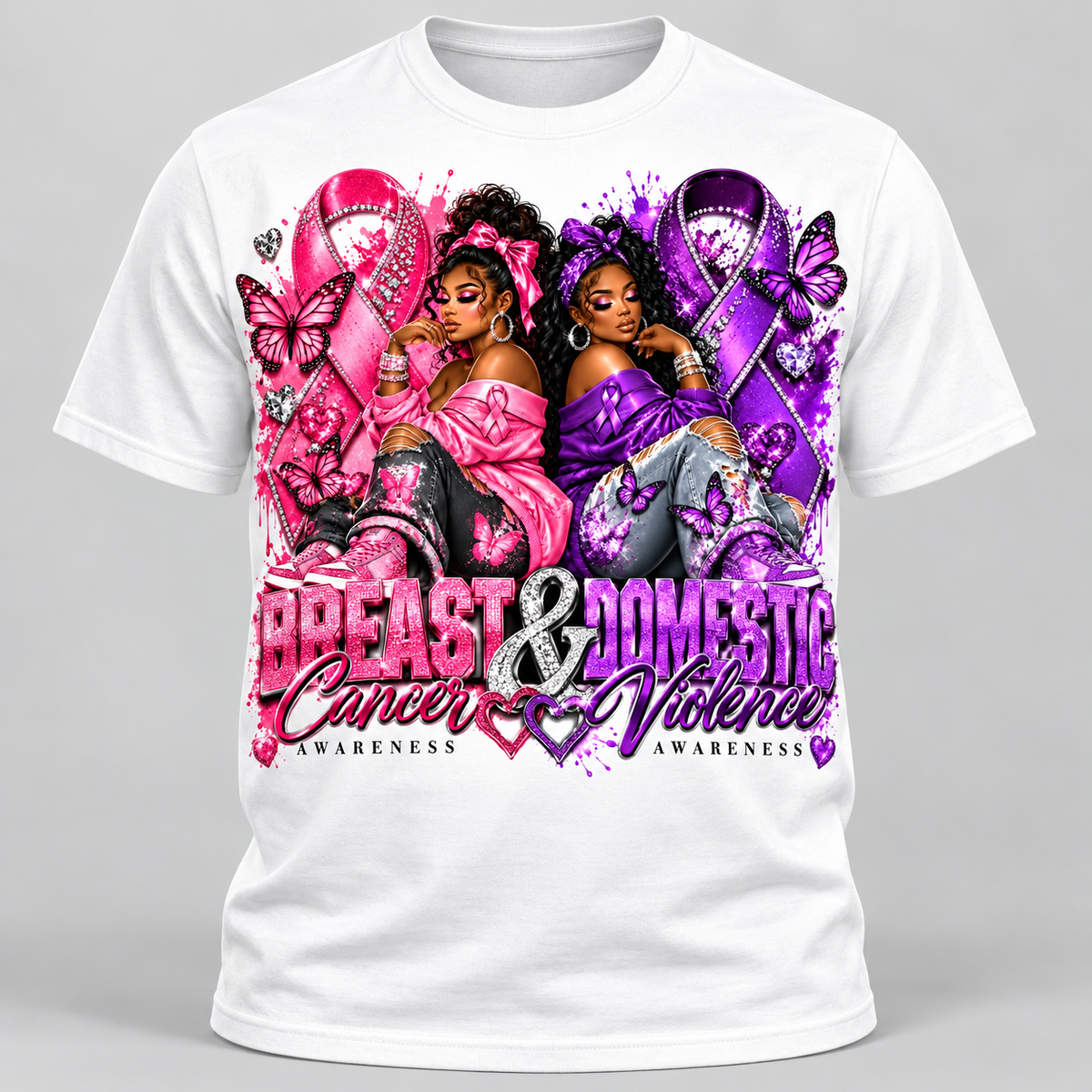 Breast Cancer and Domestic Violence awareness tshirt